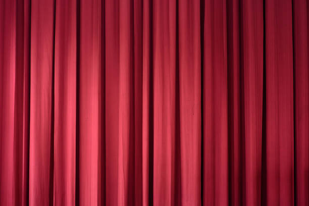 Red curtain is background stock photo