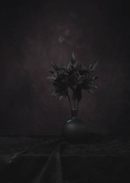 istock Black lilies in a black vase 1086025476