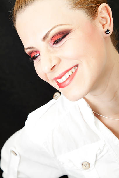 red makeup stock photo