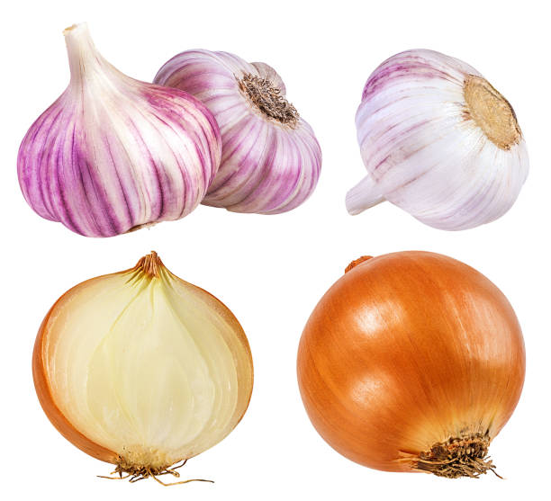 istock Onions and garlic  isolated on white 1086055936