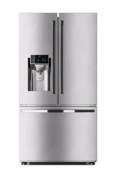 Photo of Modern domestic refrigerator with control display.