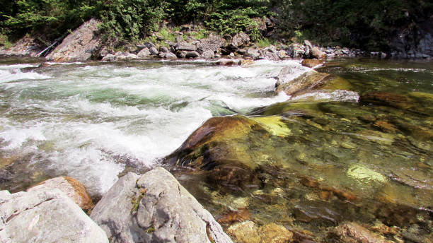istock Mountain river with scenic threshold in the forest. 1086065514