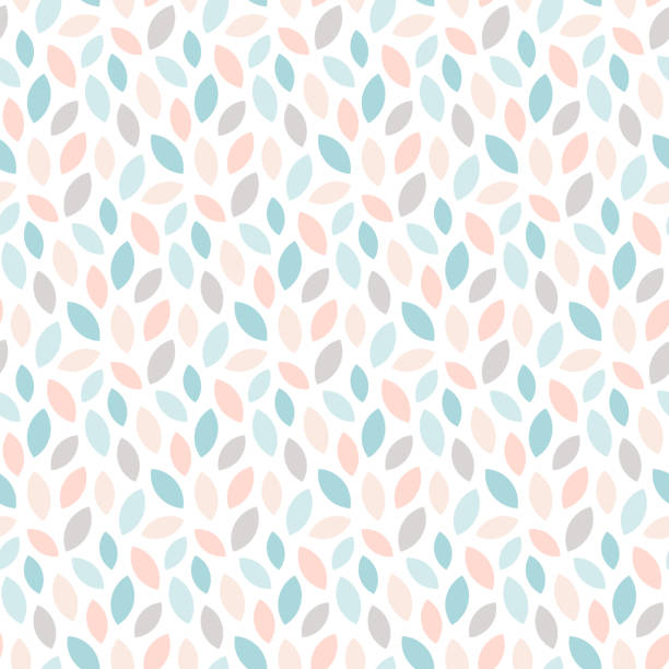 ilustrações, clipart, desenhos animados e ícones de abstract floral padrão sem emenda com folhas.  impressão geométrica de estilo escandinavo em tons pastel. papel de parede de vector. - wallpaper pattern seamless backgrounds leaf