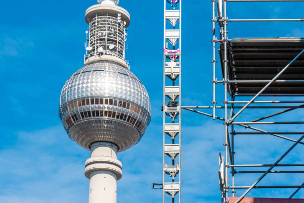 istock Low Angle View Of Fernsehturm Against Blue Sky 1086081368