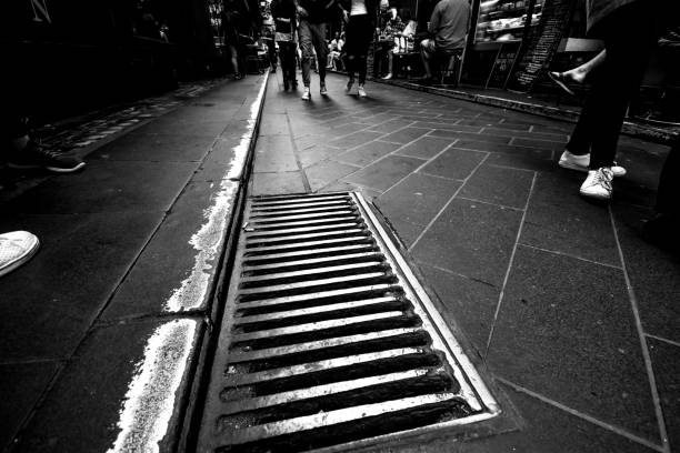 istock Storm Water Grate meets Paved Walkway 1086081410