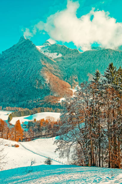 istock Winter snow mountain landscape Gruyeres 1086082756