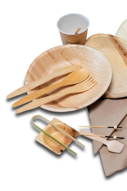 istock Bamboo disposable tableware and plates and cutlery for picnic 1086084674
