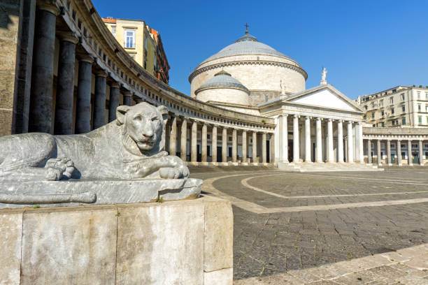 View of Piazza del Plebiscito, Naples, Italy