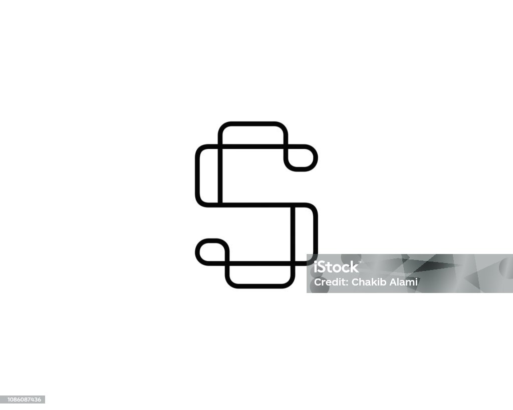 Letter S pictogram alfabet symbool. - Royalty-free Letter S vectorkunst