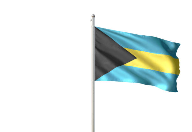 istock Bahamas flag waving isolated on white background 1086094618
