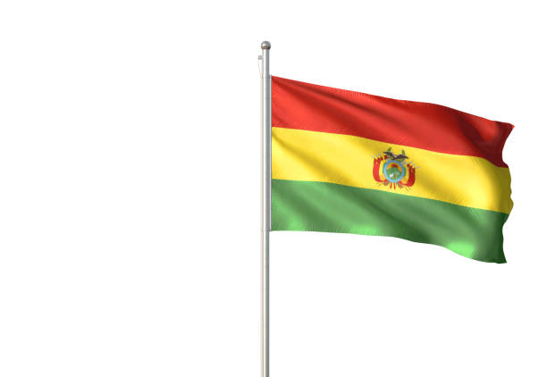 istock Bolivia flag waving isolated on white background 1086094642