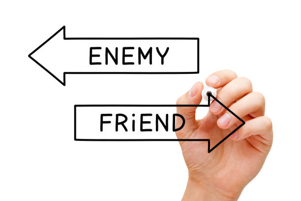 istock Friend Or Enemy Arrows Concept 1086094672