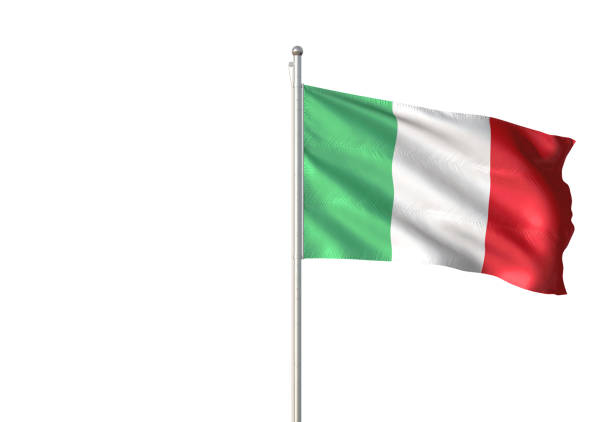 istock Italy flag waving isolated on white background 1086094732