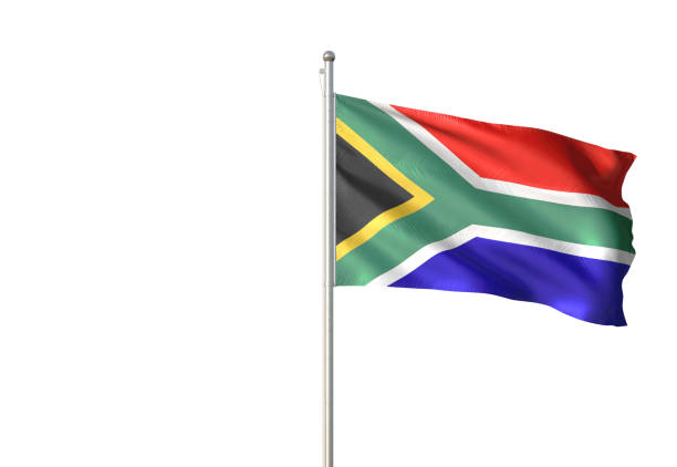 Flag of Republic of South Africa on a textured background. Concept collage.
