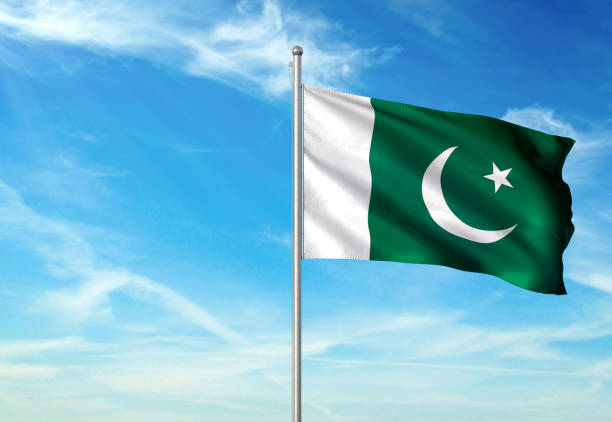 istock Pakistan flag waving cloudy sky background 1086106550
