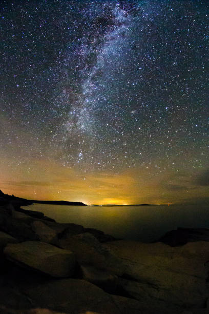 Milky Way Over Acadia stock photo