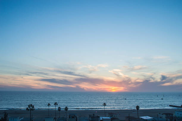 istock Sun sets over the Pacific Ocean in Playa del Rey, CA 1086118198
