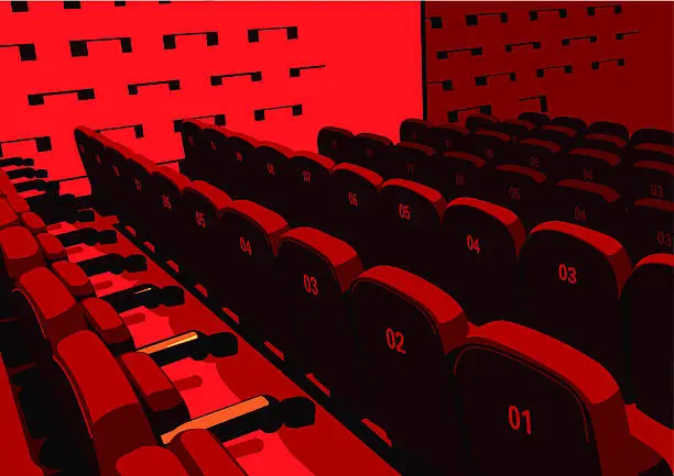 Vector illustration of red cinema