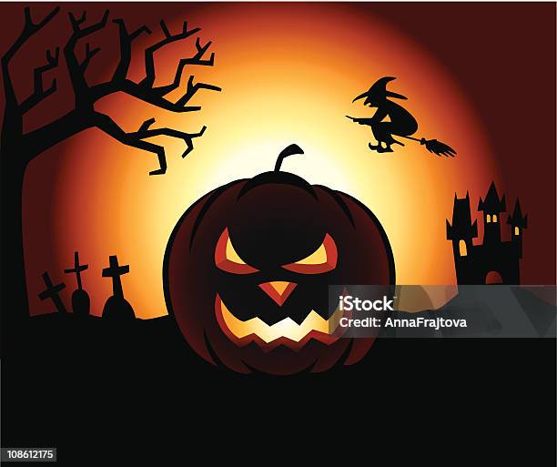 Halloween Kürbis Stock Vektor Art und mehr Bilder von Baum - Baum, Das Böse, Design