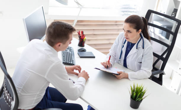 istock The young man came to see the doctor. 1086130182