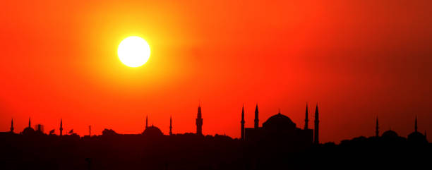 istock Sunset in Istanbul historical peninsula and Hagia Sofia 1086136838