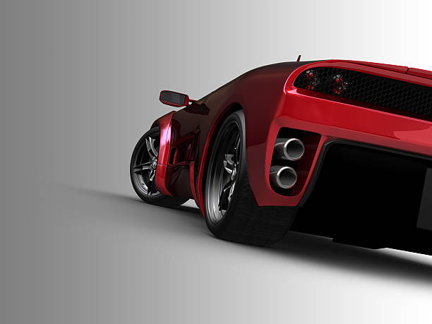 istock Red sports car on grey background 108613705