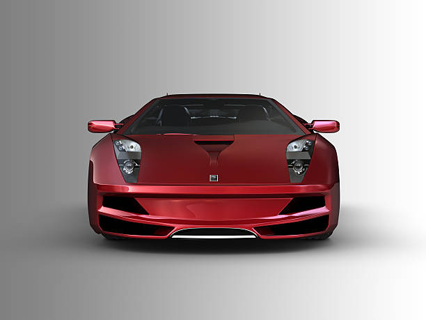 istock Red sports car on grey background 108613711