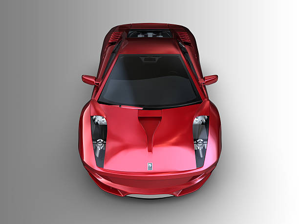 istock Red sports car on grey background 108613716