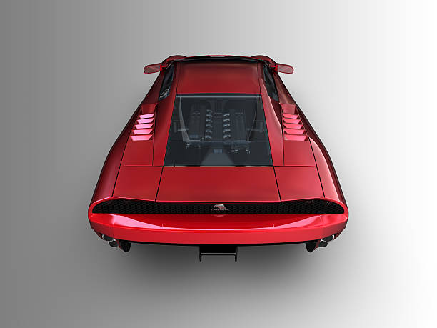 istock Red sports car on grey background 108613726