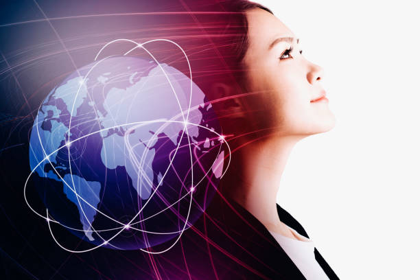 istock business woman with global network concept 1086143364
