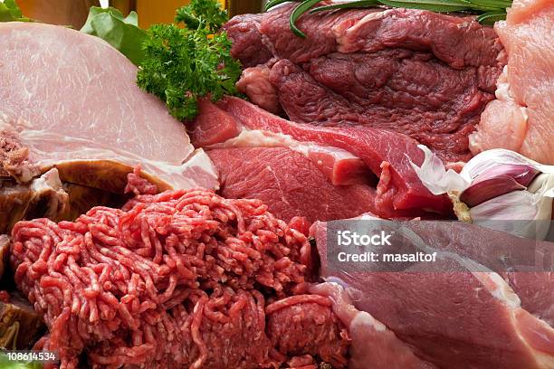 Foto de Fundo De Carne Crua Fresca e mais fotos de stock de Açougue - Açougue, Carne, Variação