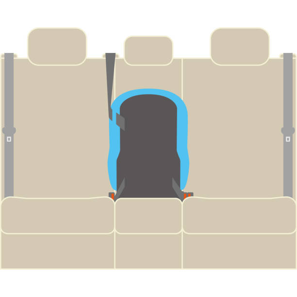 ilustraciones, imágenes clip art, dibujos animados e iconos de stock de el asiento de coche que protege a un niño - back seat illustrations