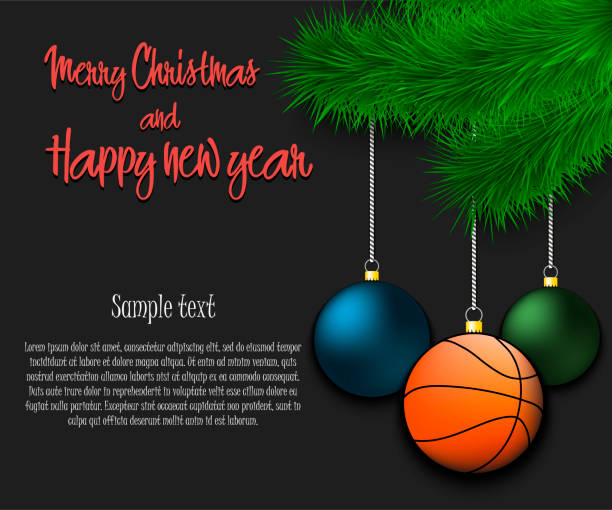 istock Basketball ball hanging on a Christmas tree branch 1086151356