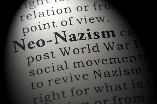 Fake Dictionary, Dictionary definition of the word Neo-Nazism. including key descriptive words.