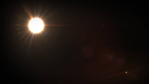istock Solar Lens flare light special effect on Black background 1086164284