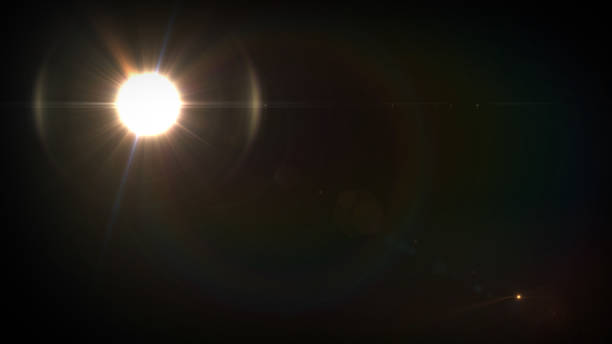 istock Solar Lens flare light special effect on Black background 1086164296