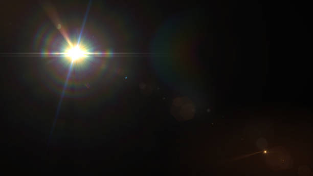 istock Solar Lens flare light special effect on Black background 1086164300