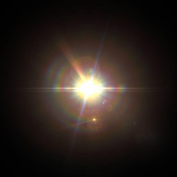 istock Solar Lens flare light special effect on Black background 1086164304