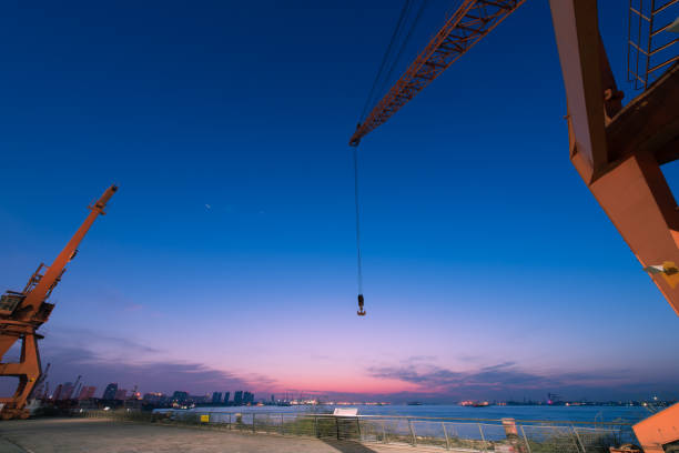 Night scene of the Yangtze River Terminal
