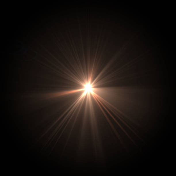 istock Lens flare blue light special effect Black background 1086164850