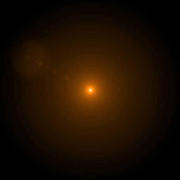 istock Lens flare blue light special effect Black background 1086164856