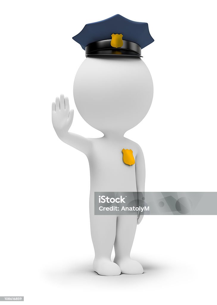 3 d małych ludzi-policeman - Zbiór zdjęć royalty-free (Mężczyźni)