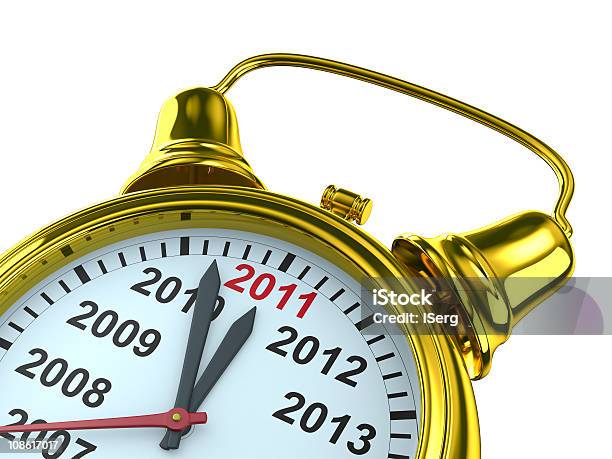 Jahr Kalender Auf Wecker Isolierte 3dbild Stockfoto und mehr Bilder von Countdown - Countdown, Datum, Dreidimensional