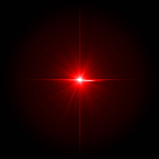 istock Lens flare blue light special effect Black background 1086173104