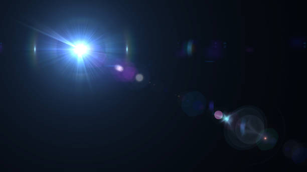 istock Solar Lens flare light special effect on Black background 1086174656