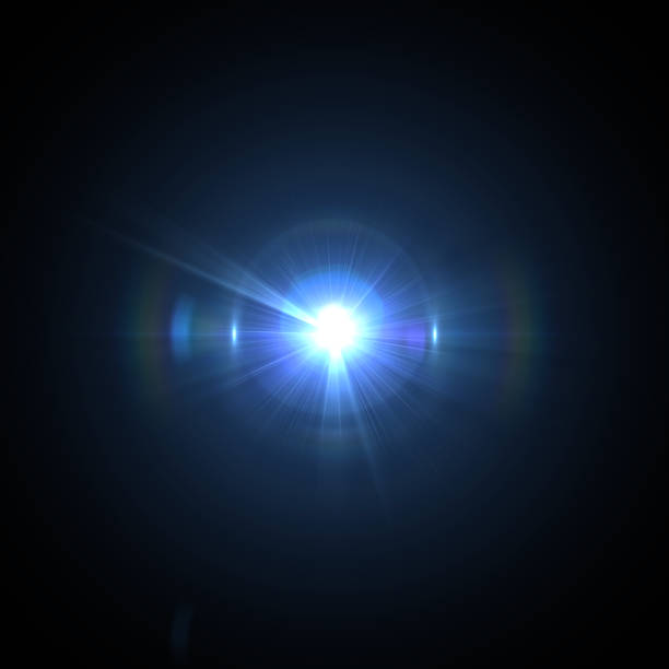 istock Solar Lens flare light special effect on Black background 1086174680