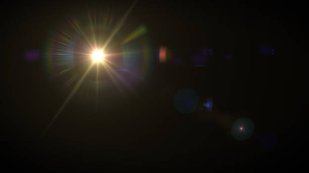 istock Solar Lens flare light special effect on Black background 1086174702