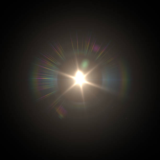 istock Solar Lens flare light special effect on Black background 1086174716