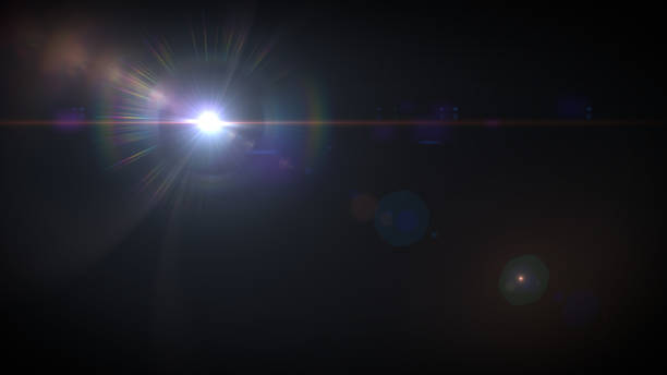 istock Solar Lens flare light special effect on Black background 1086174766