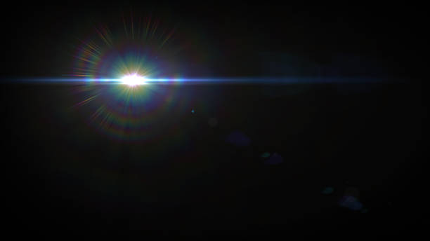 istock Solar Lens flare light special effect on Black background 1086175354